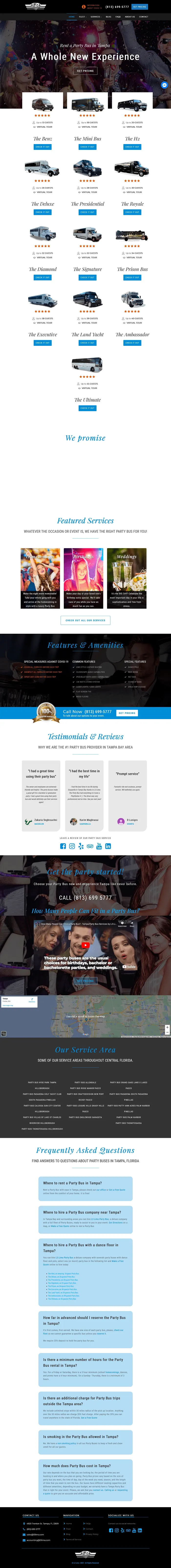L3limo Party Bus website screenshot