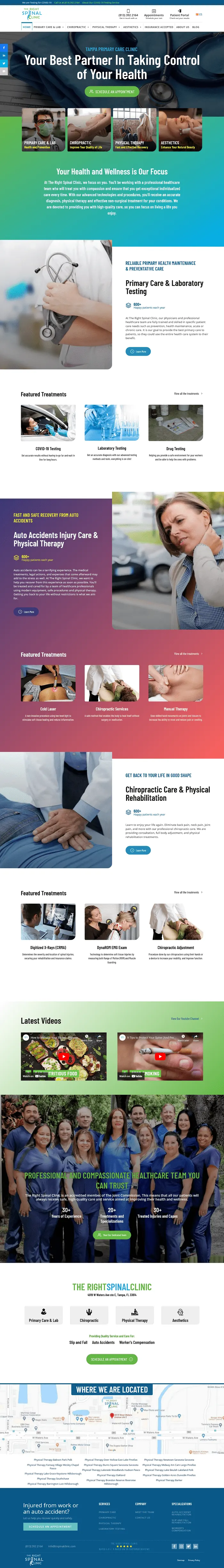 The Right Spinal Clinic website screenshot