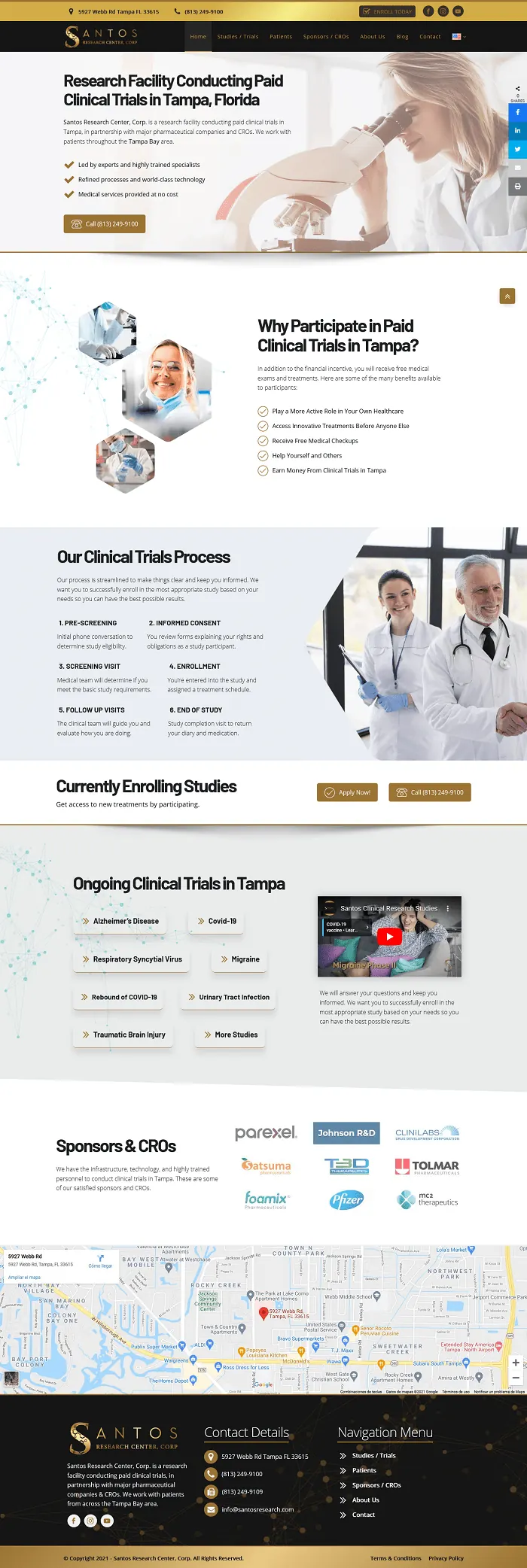 Santos Research Center website screenshot